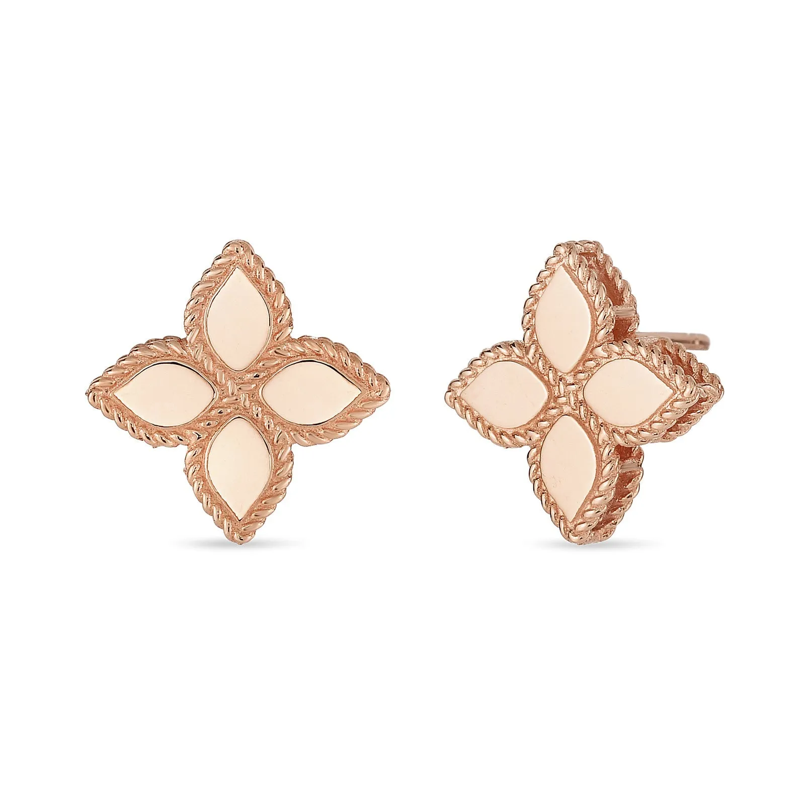 Roberto Coin Princess Flower 18ct Rose Gold Stud Earrings