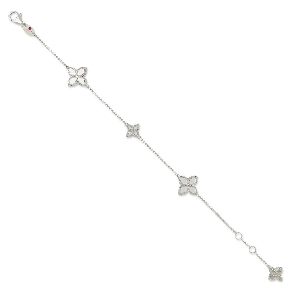 Roberto Coin Princess Flower 18ct White Gold Bracelet