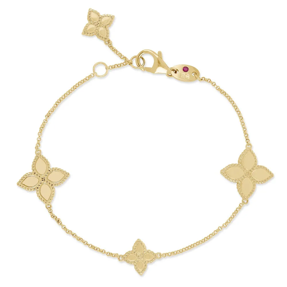 Roberto Coin Princess Flower 18ct Yellow Gold Bracelet