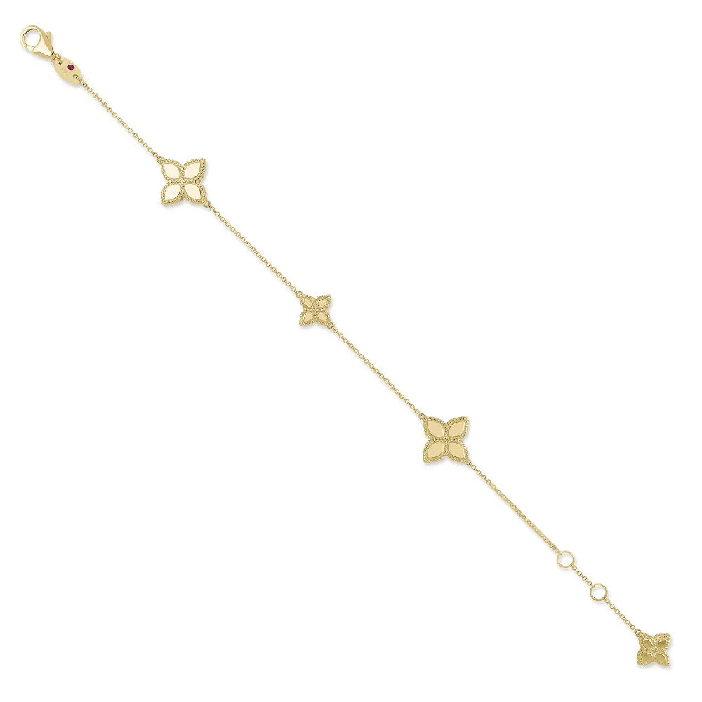 Roberto Coin Princess Flower 18ct Yellow Gold Bracelet
