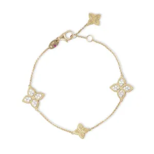 Roberto Coin Princess Flower 18ct Yellow Gold Diamond Bracelet