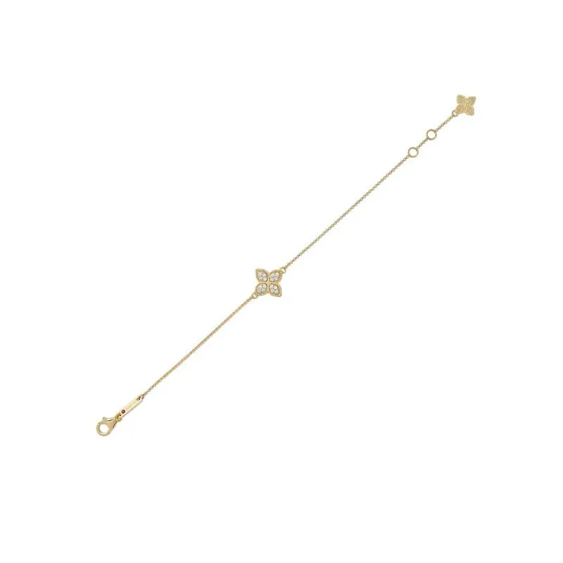 Roberto Coin Princess Flower 18ct Yellow Gold Diamond Bracelet