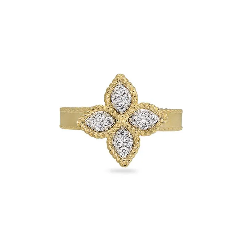 Roberto Coin Princess Flower 18ct Yellow Gold Diamond Ring