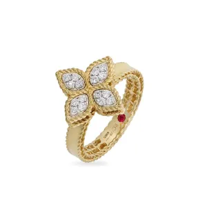 Roberto Coin Princess Flower 18ct Yellow Gold Diamond Ring