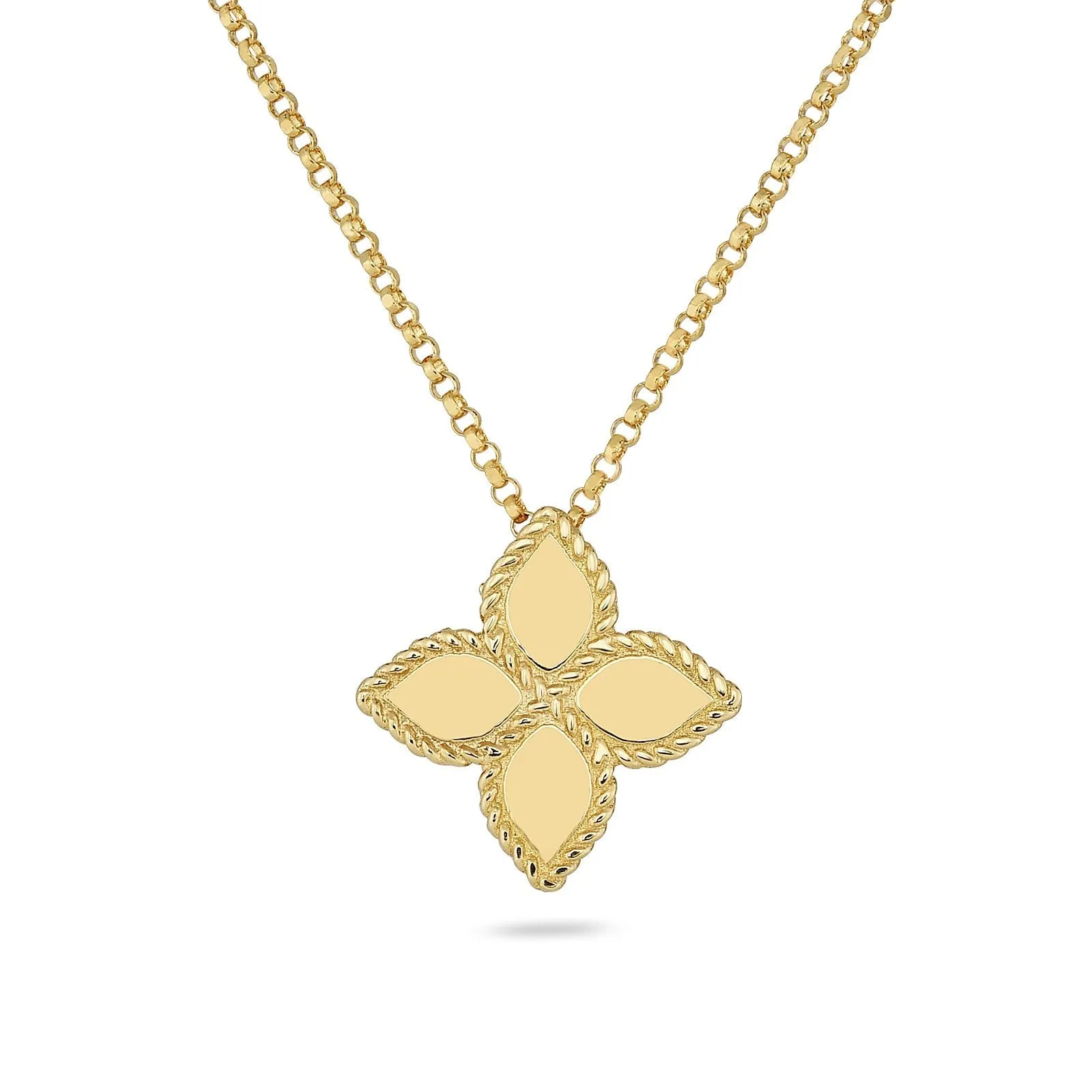 Roberto Coin Princess Flower 18ct Yellow Gold Pendant Necklace