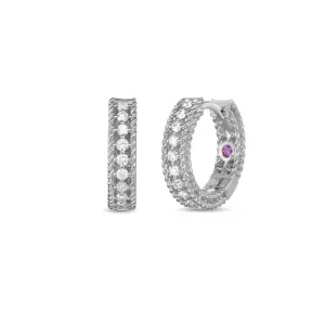 Roberto Coin Symphony 18ct White Gold Diamond Hoop Earrings D