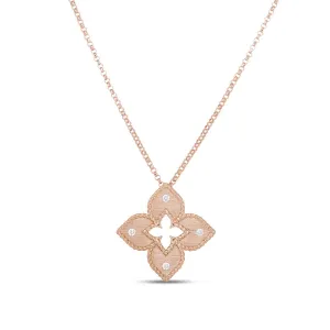 Roberto Coin Venetian Princess 18ct Rose Gold Diamond Pendant Necklace