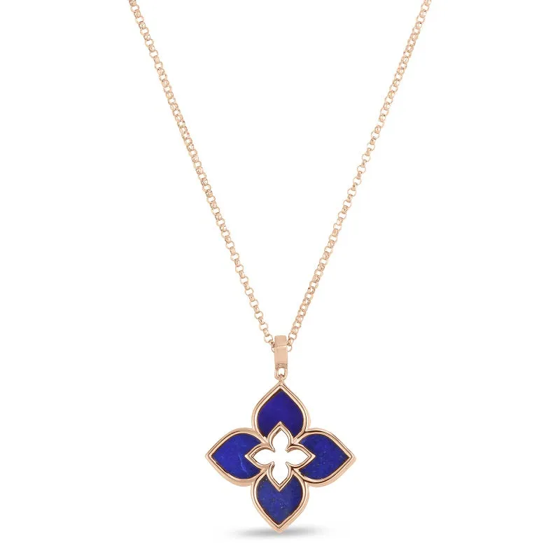 Roberto Coin Venetian Princess 18ct Rose Gold Lapis Lazuli Necklace