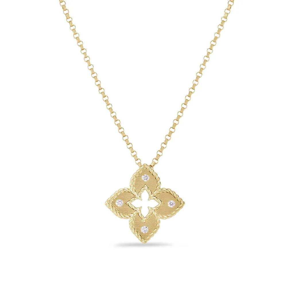 Roberto Coin Venetian Princess 18ct Yellow Gold Diamond Pendant Necklace