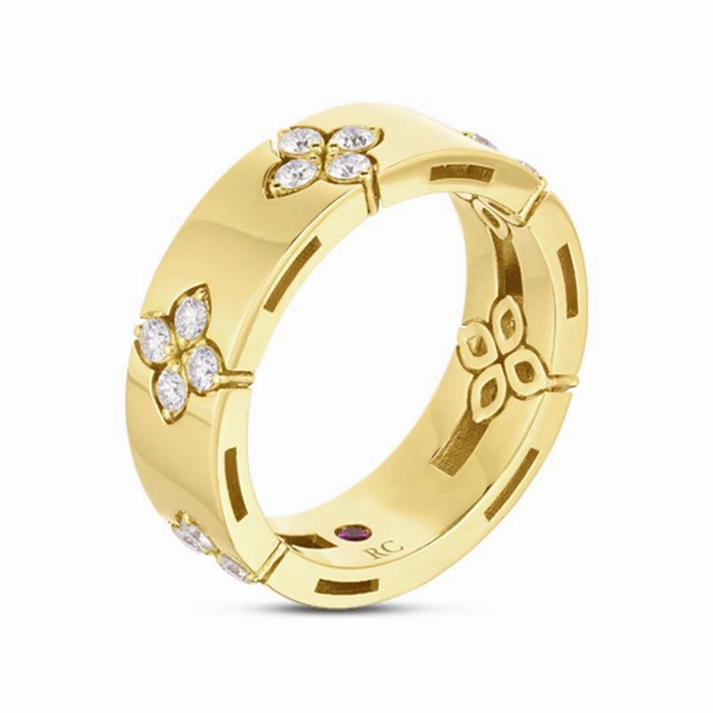 Roberto Coin Love in Verona 18ct Yellow Gold Diamond 6mm Wide Ring