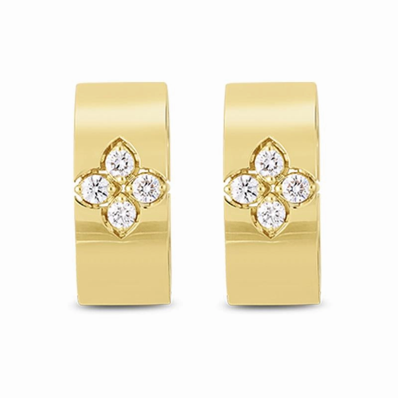 Roberto Coin Love in Verona 18ct Yellow Gold Diamond Large Hoop Earrings