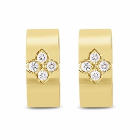Roberto Coin Love in Verona 18ct Yellow Gold Diamond Large Hoop Earrings