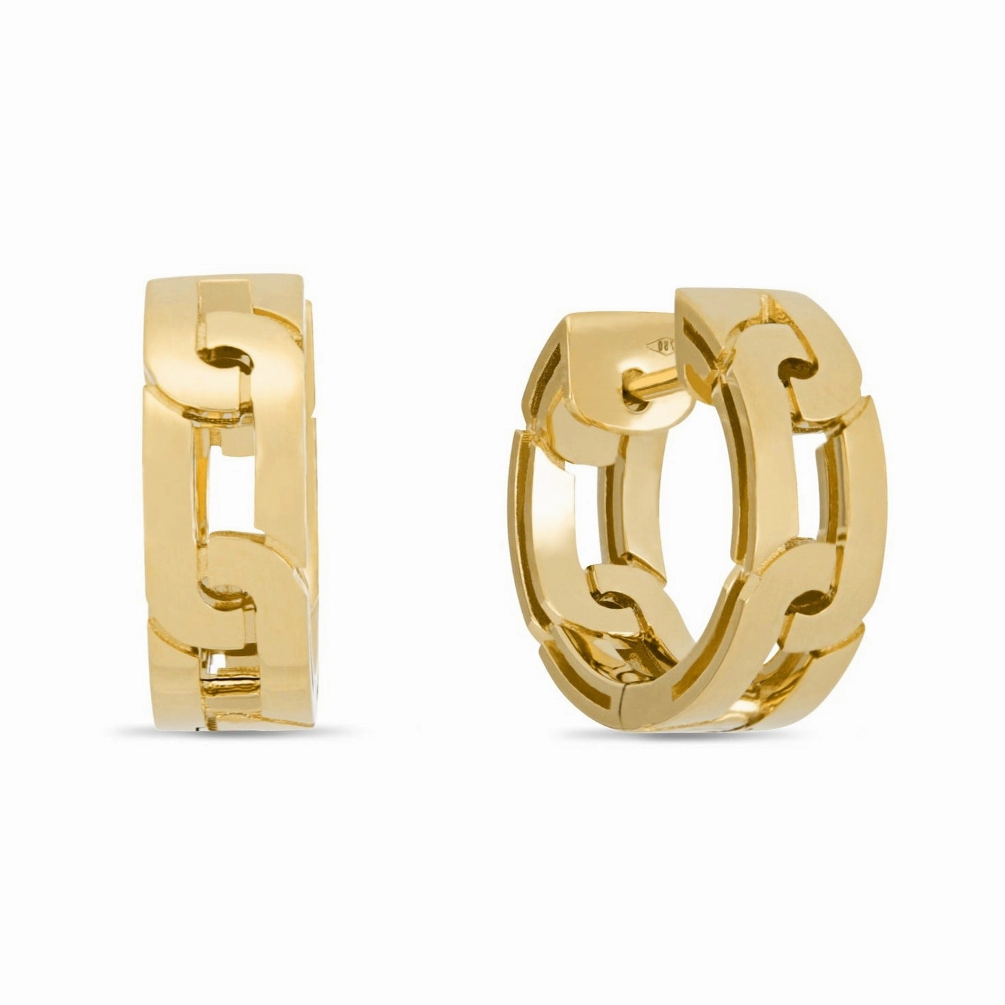 Roberto Coin Navarra 18ct Yellow Gold Hoop Earrings