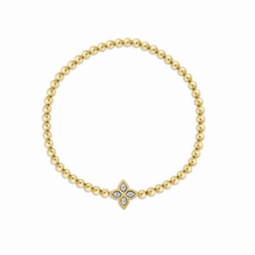 Roberto Coin Princess Flower 18ct Yellow Gold Diamond Bracelet