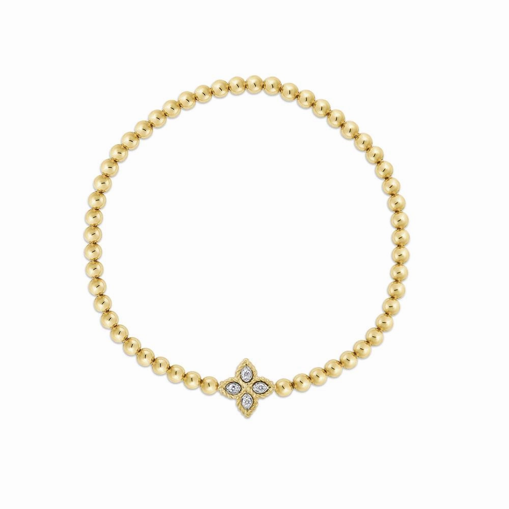 Roberto Coin Princess Flower 18ct Yellow Gold Diamond Bracelet