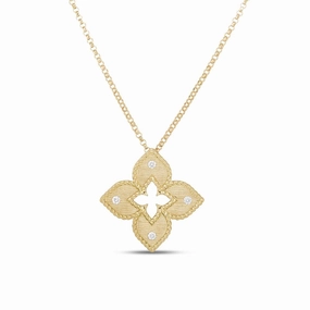 Roberto Coin Venetian Princess 18ct Yellow Gold Diamond Pendant Necklace