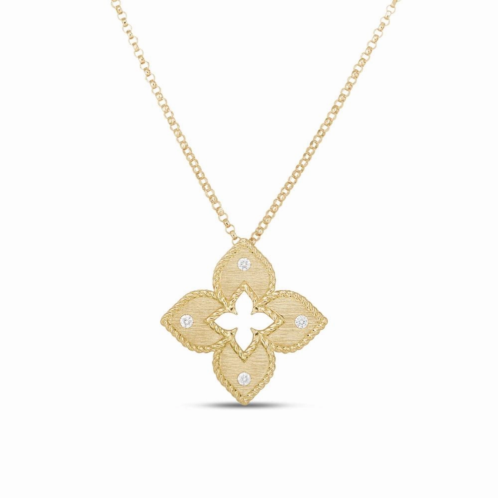 Roberto Coin Venetian Princess 18ct Yellow Gold Diamond Pendant Necklace