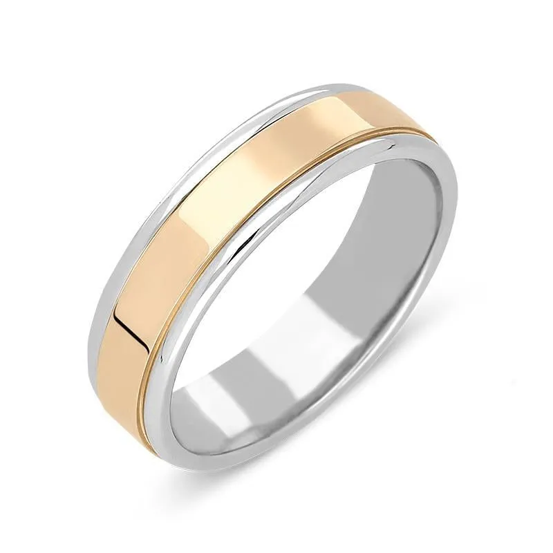 Rose Gold and Palladium 6mm Wedding Ring