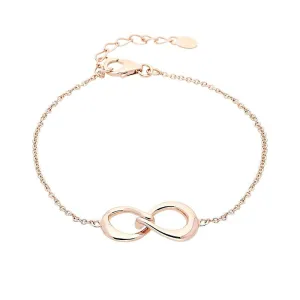 Rose Gold Plated Sterling Silver Infinity Link Bracelet