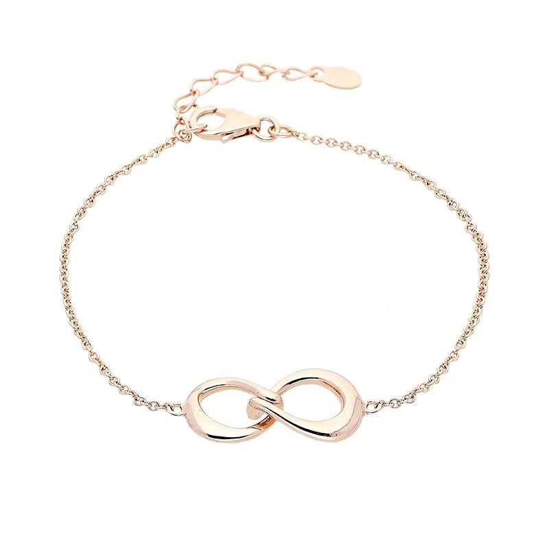 Rose Gold Plated Sterling Silver Infinity Link Bracelet