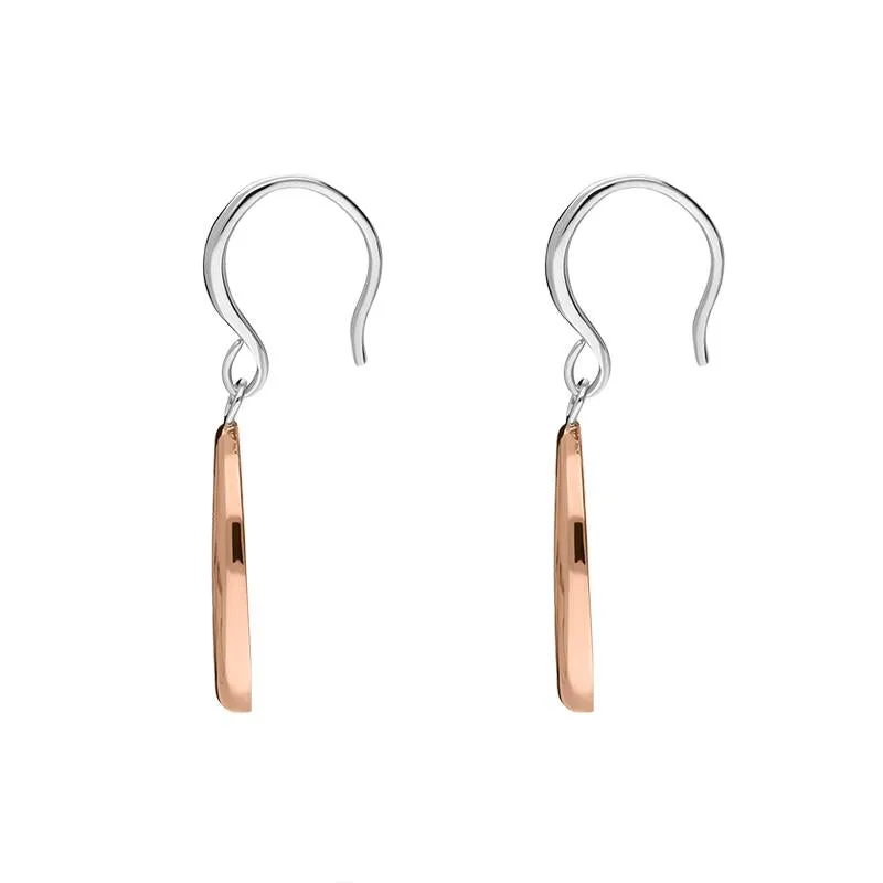 Rose Gold Plated Sterling Silver Open Oval Infinity Drop Earrings