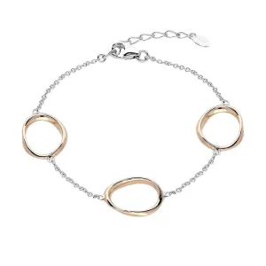 Rose Gold Plated Sterling Silver Oval Infinity Bracelet D