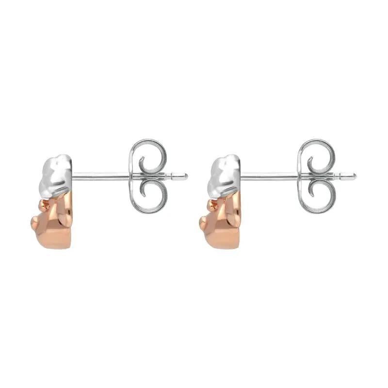 Rose Gold Plated Sterling Silver Sheep Head Earrings D