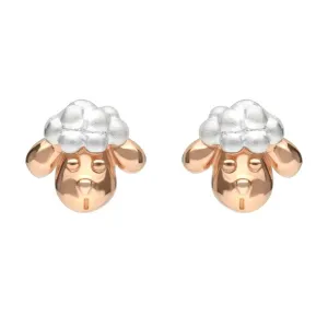 Rose Gold Plated Sterling Silver Sheep Head Earrings D