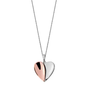 Rose Gold Sterling Silver Plated Split Heart Necklace