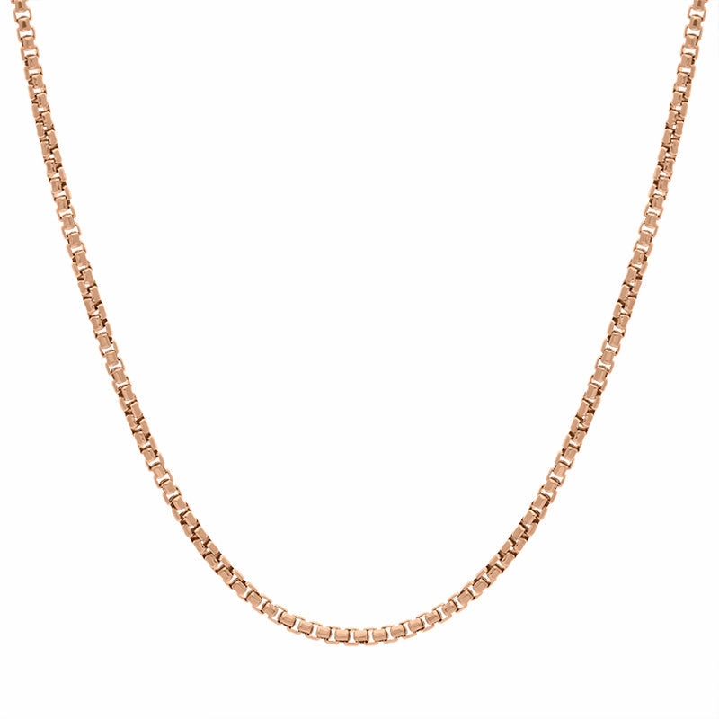 Rose Gold Plated Sterling Silver 24 Inch Box Chain