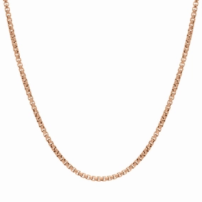 Rose Gold Plated Sterling Silver 24 Inch Box Chain