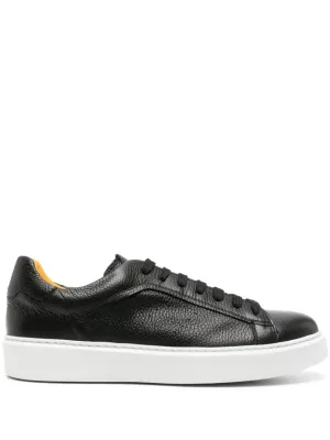 Round-Toe Leather Sneakers