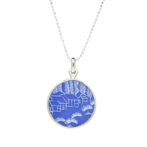 Royal Crown Derby Mikado Sterling Silver Blue Flore Necklace