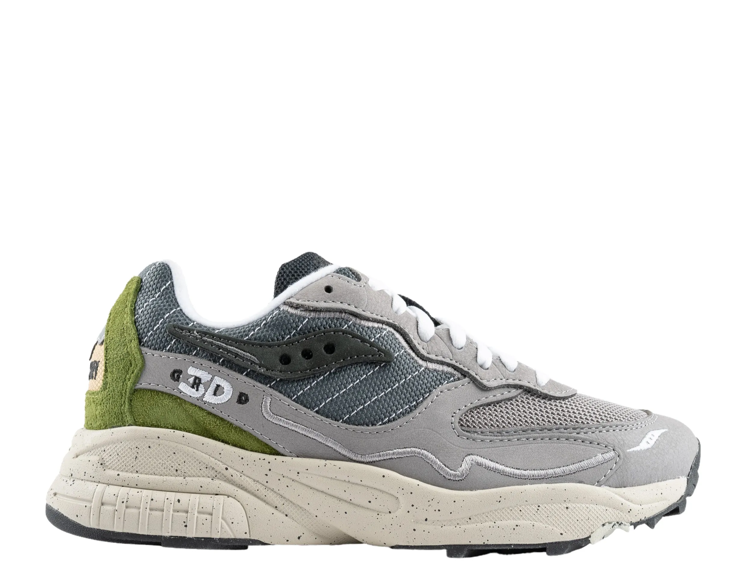 Saucony Originals 3D Grid Hurricane Premium Grey/Green Men's Shoes S70670-1