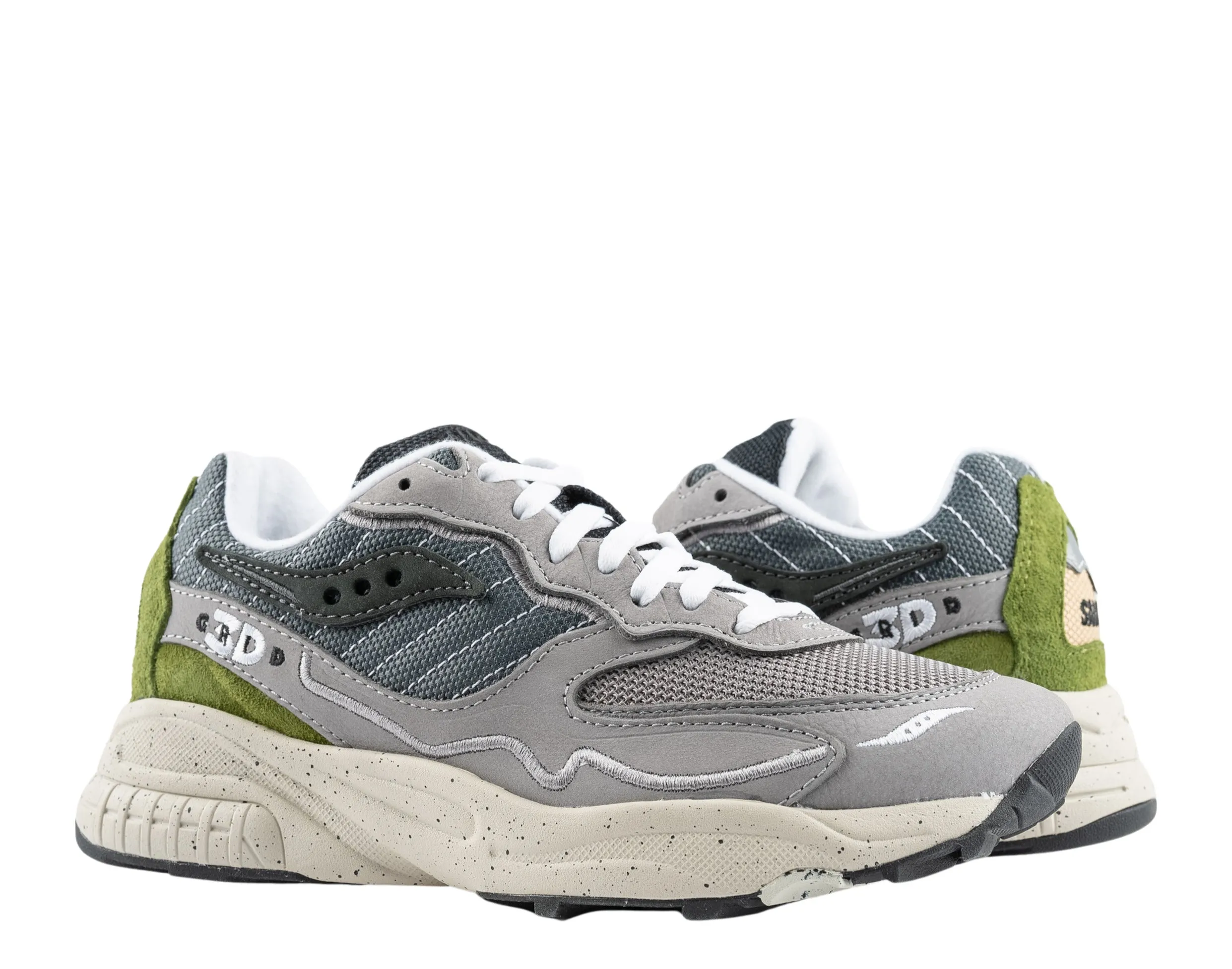 Saucony Originals 3D Grid Hurricane Premium Grey/Green Men's Shoes S70670-1