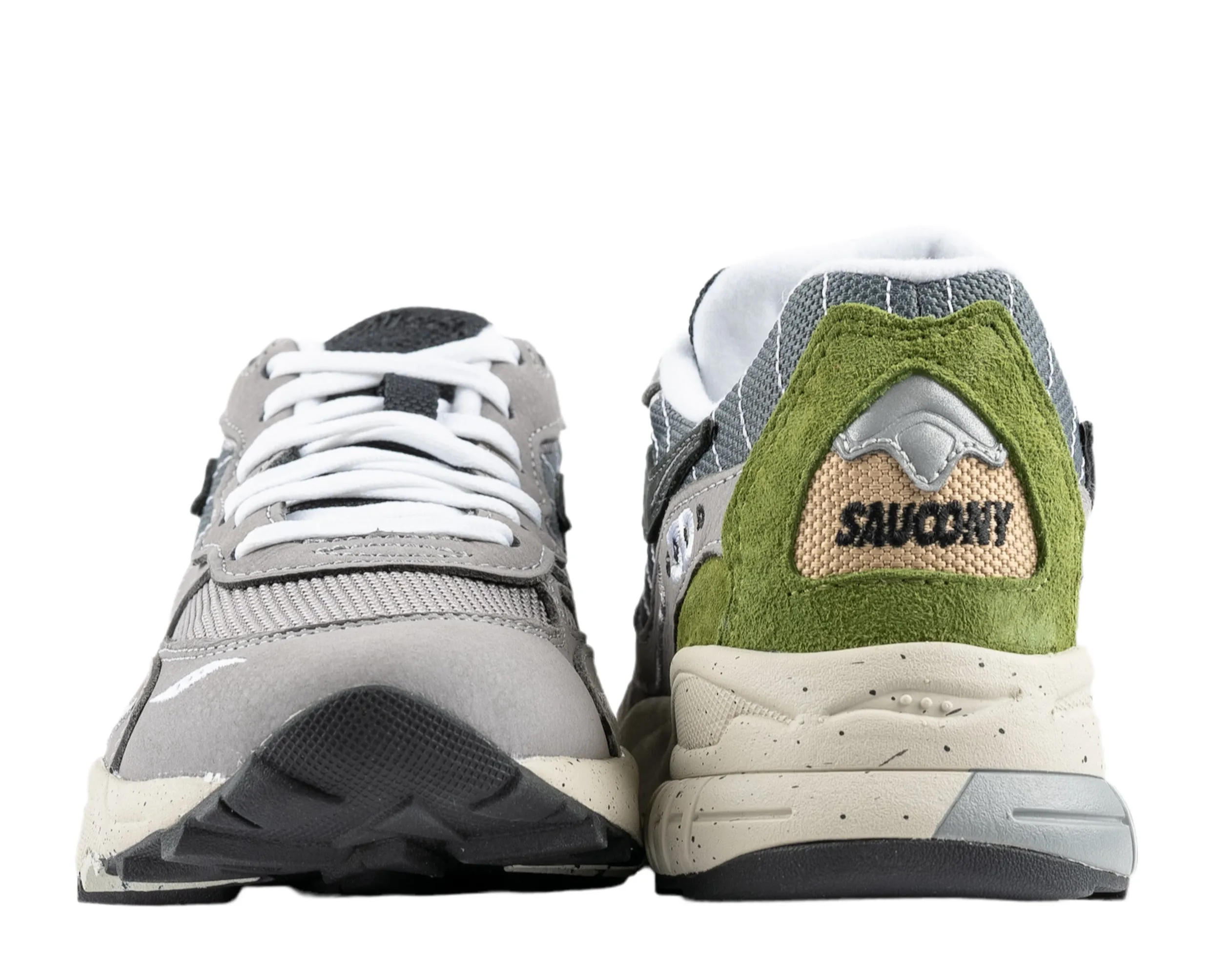 Saucony Originals 3D Grid Hurricane Premium Grey/Green Men's Shoes S70670-1