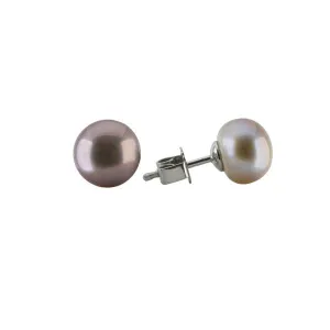 Schoeffel 18ct White Gold Freshwater Pearl  7-9mm Stud Earrings