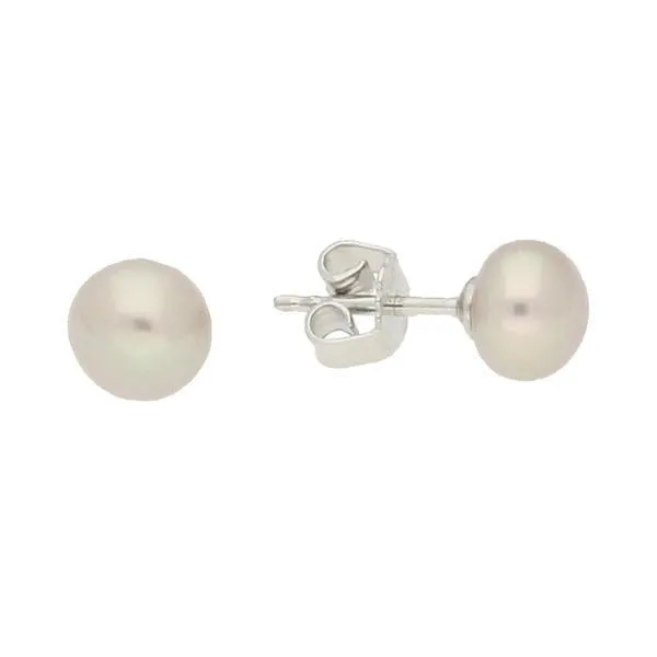 Schoeffel 18ct White Gold Pearl 6-7mm Stud Earrings