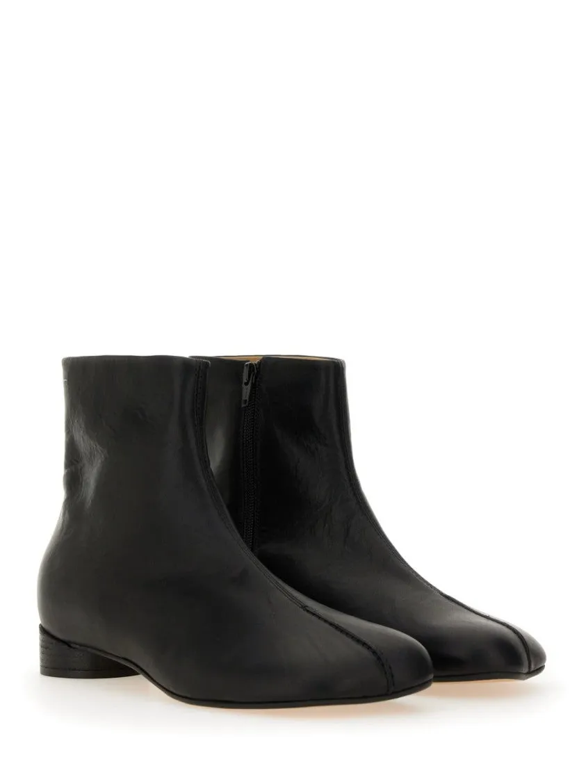 Sculpted Black Leather Boots