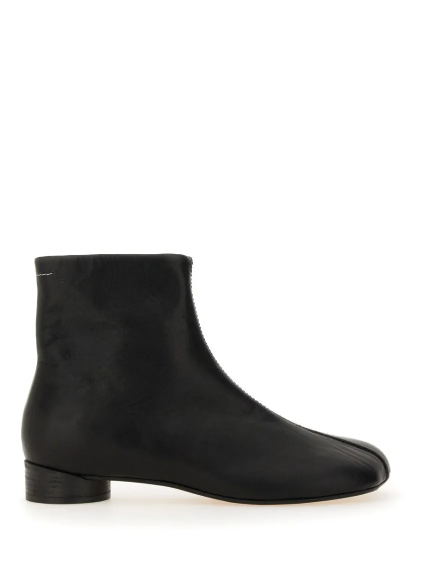 Sculpted Black Leather Boots