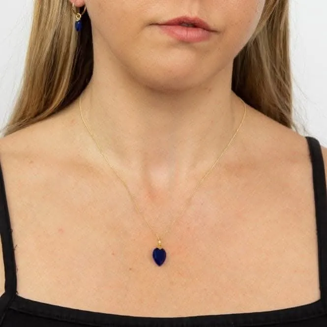 September Yellow Gold Plated Birthstone Chalcedony Stone Pendant P4983