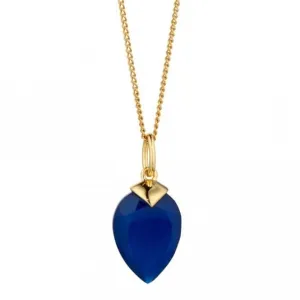 September Yellow Gold Plated Birthstone Chalcedony Stone Pendant P4983