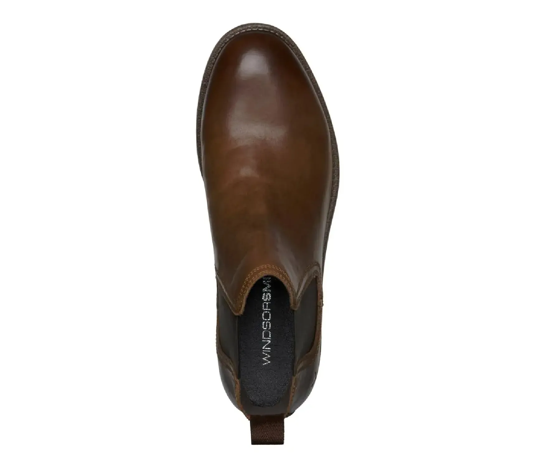 Sergio - Men's Brown Slip On Leather Chelsea Boots