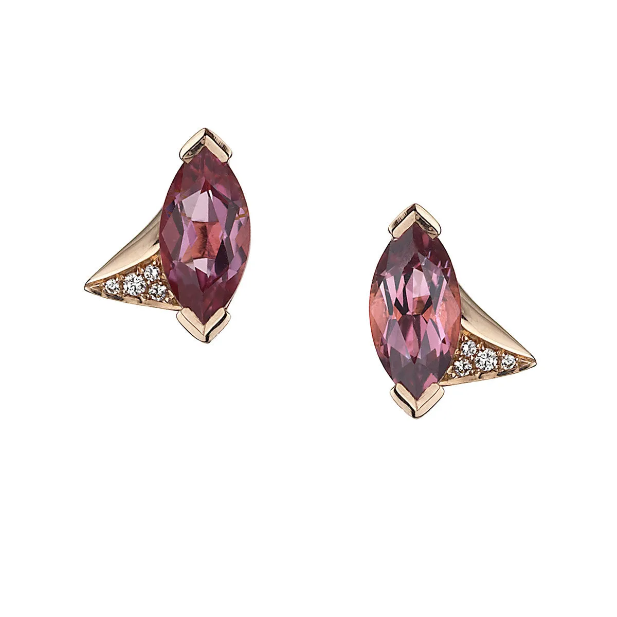 Shaun Leane 18ct Rose Gold 0.05ct Diamond & Tourmaline Stud Aerial Earrings