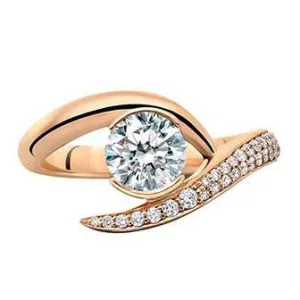 Shaun Leane 18ct Rose Gold Diamond Interlocking Solitaire Engagement Ring