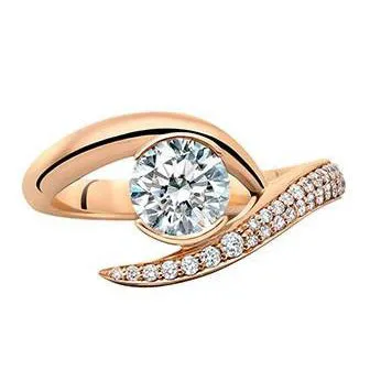 Shaun Leane 18ct Rose Gold Diamond Interlocking Solitaire Engagement Ring
