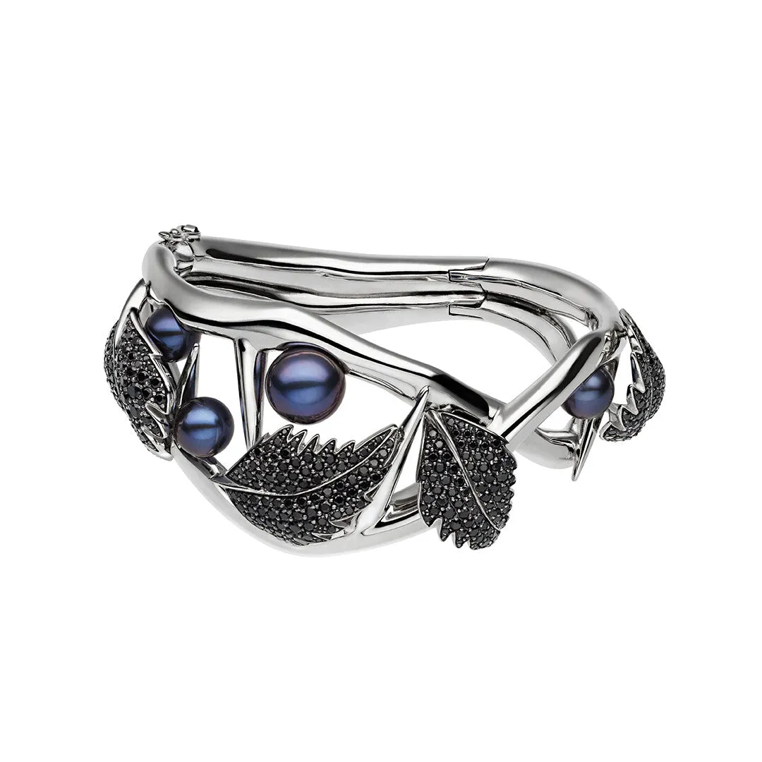 Shaun Leane Blackhorn Sterling Silver Black Spinel Pearl Statement Bracelet