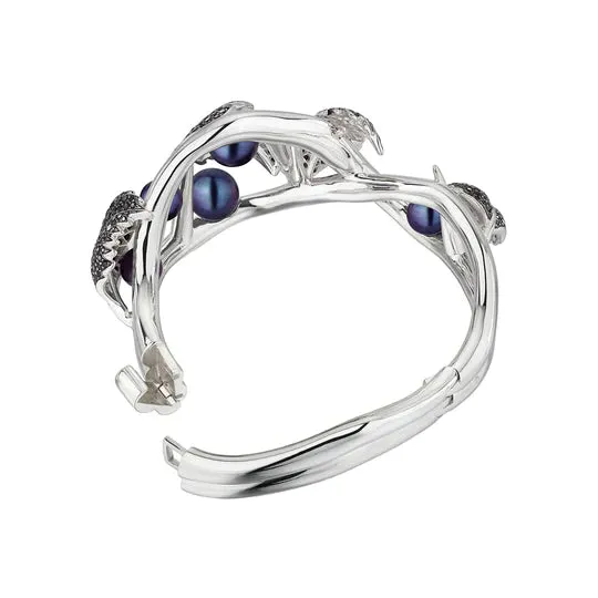 Shaun Leane Blackhorn Sterling Silver Black Spinel Pearl Statement Bracelet