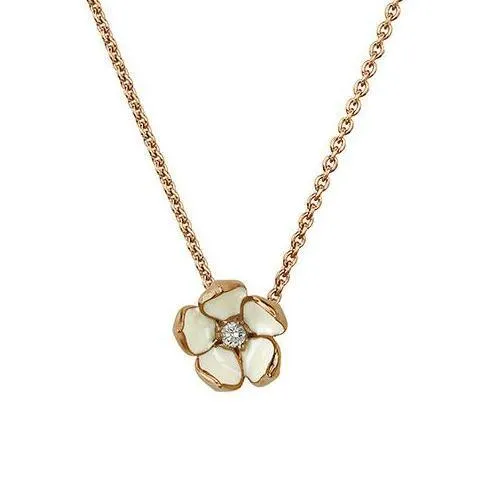 Shaun Leane Cherry Blossom 18ct Rose Gold Plated Sterling Silver Diamond Large Necklace