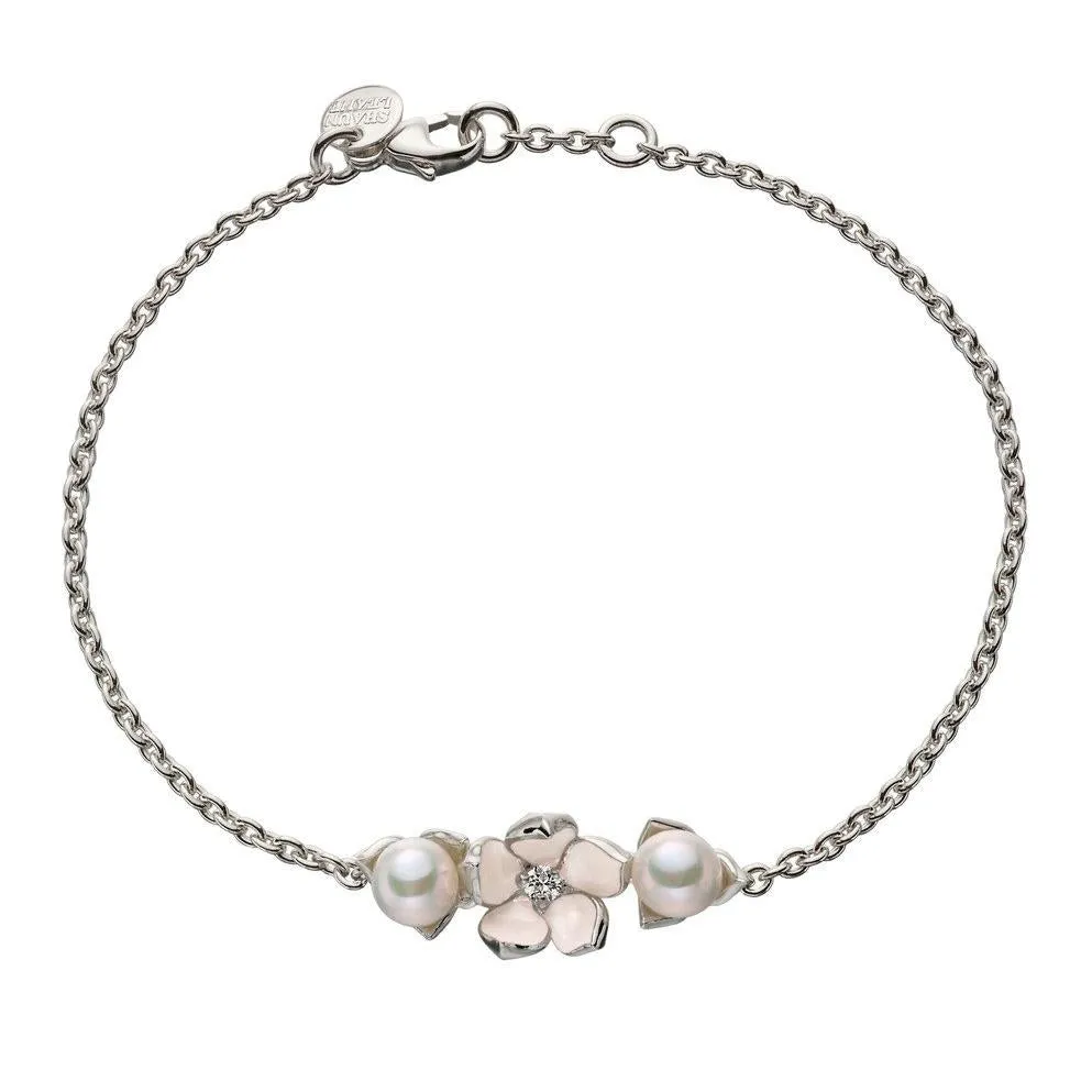 Shaun Leane Cherry Blossom Single Flower Silver Diamond Bracelet